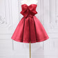 Sweet A Line Strapless Burgundy Satin With Bow Short Homecoming Dress 17th Birthday Outfits C5684