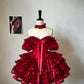 Vintage Ball Gown Red Off The Shoulder Layer Satin Lace Short Homecoming Dress 16th Birthday Outfits C5690