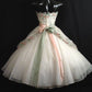 Vintage Ball Gown Strapless Tulle Applique Short Homecoming Dress 19th Birthday Outfits C5695