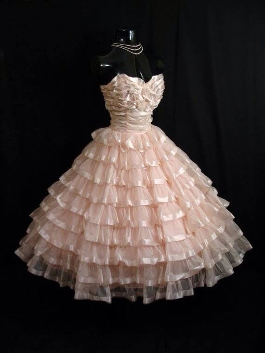 Unique Ball Gown Strapless Tulle Layer Pleated Short Homecoming Dress 18th Birthday Outfits C5696