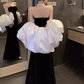 Sirène sexy sur l'épaule robes de bal noires C56