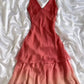 Robe de bal longue en mousseline de soie, jolie robe de soirée à col en V et dégradé, C5711