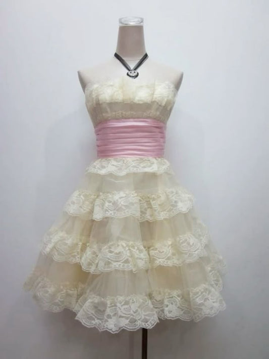 Sweet 16th Ball Gown Strapless Lace Short Homecoming Dress Birthday Outfits C5720