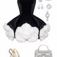 Princess 19th Ball Gown Strapless Black Velvet Short Homecoming Dress Birthday Outfits C5721