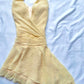 Cute Halter Pastel Yellow  A Line Chiffon Short Homecoming Dress 18th Birthday Outfits C5729