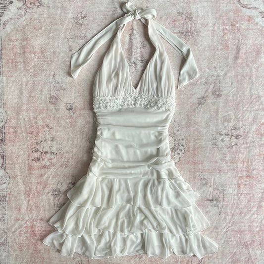 Elegant A Line Halter Chiffon Short Homecoming Dress 18th Birthday Outfits C5735