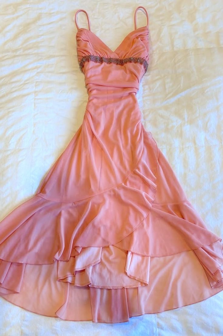 Robe de bal longue en mousseline de soie, coupe trapèze, bretelles spaghetti, robe de soirée unique C5755