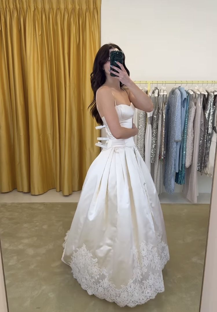 Pretty A Line Spaghetti Straps Stain Lace Long Prom Dresses Formal Dress C5762