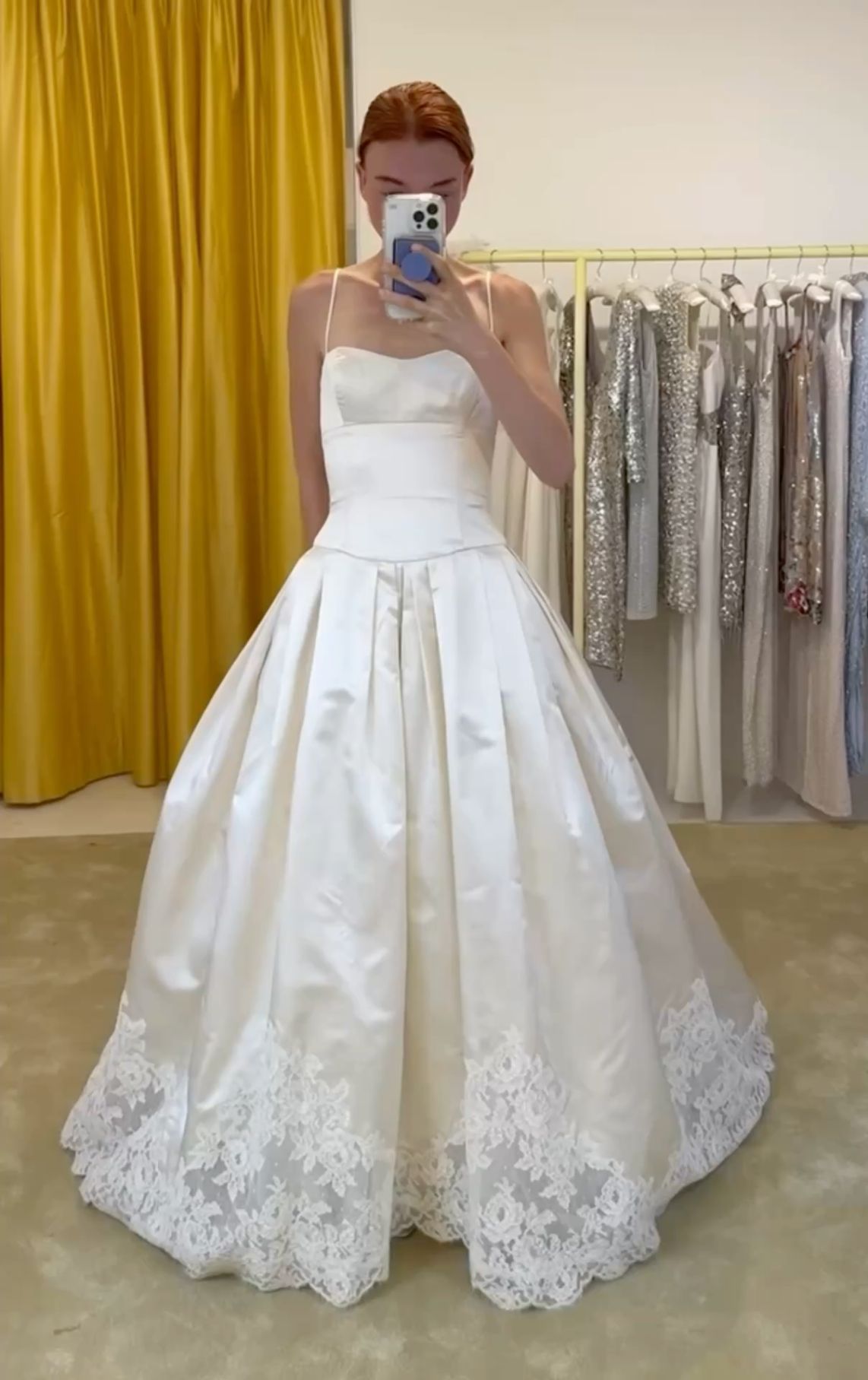 Pretty A Line Spaghetti Straps Stain Lace Long Prom Dresses Formal Dress C5762