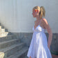 Chic White A Line Spaghetti Straps Satin Short Homecoming Dress 18th Birthday Outfits C5772