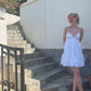 Chic White A Line Spaghetti Straps Satin Short Homecoming Dress 18th Birthday Outfits C5772