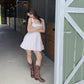 Cute A Line U Neck Satin Short Homecoming Dress 18th Birthday Outfits C5773