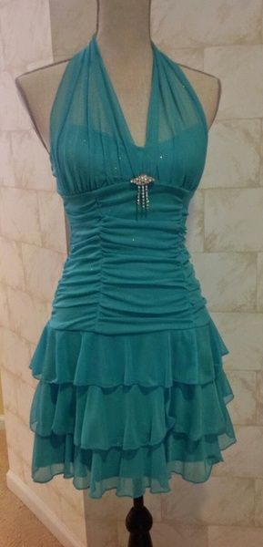 Pretty Halter A Line Chiffon Layer Short Homecoming Dress 17th Birthday Outfits C5776
