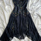 Vintage A Line Spaghetti Straps Satin Chiffon Beads Applique Short Homecoming Dress 22th Birthday Outfits C5777