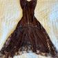 Unique A Line Spaghetti Straps Satin Lace Beads Short Homecoming Dress 21th Birthday Outfits C5783