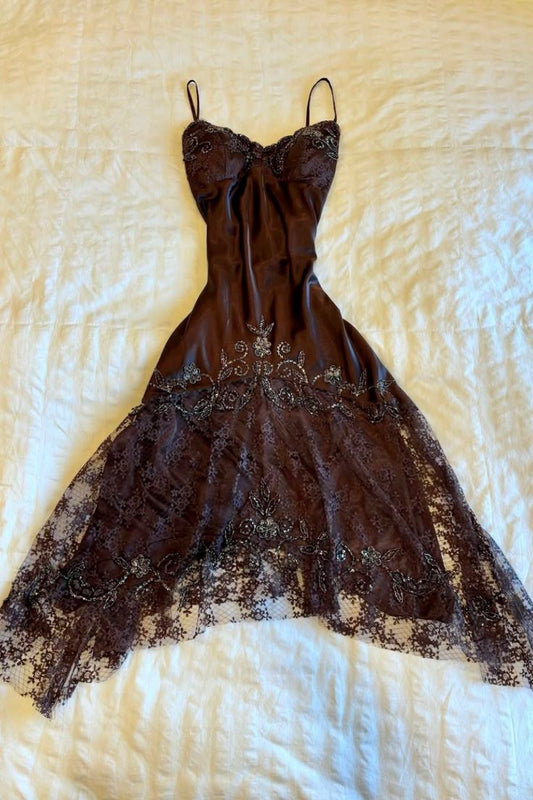 Unique A Line Spaghetti Straps Satin Lace Beads Short Homecoming Dress 21th Birthday Outfits C5783