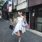 Cute A Line Spaghetti Straps White Satin Short Homecoming Dress 18th Birthday Outfits C5789
