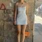 Simple Elegant Mermaid Spaghetti Straps Satin Short Homecoming Dress 19th Birthday Outfits C5798