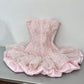 Pink Ball Gown Strapless Satin Lace Short Homecoming Dress 17th Birthday Outfits C5809