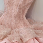 Pink Ball Gown Strapless Satin Lace Short Homecoming Dress 17th Birthday Outfits C5809