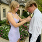 Charming Mermaid Spaghetti Straps Lilac Lace Short Homecoming Dress 20th Birthday Outfits C5812