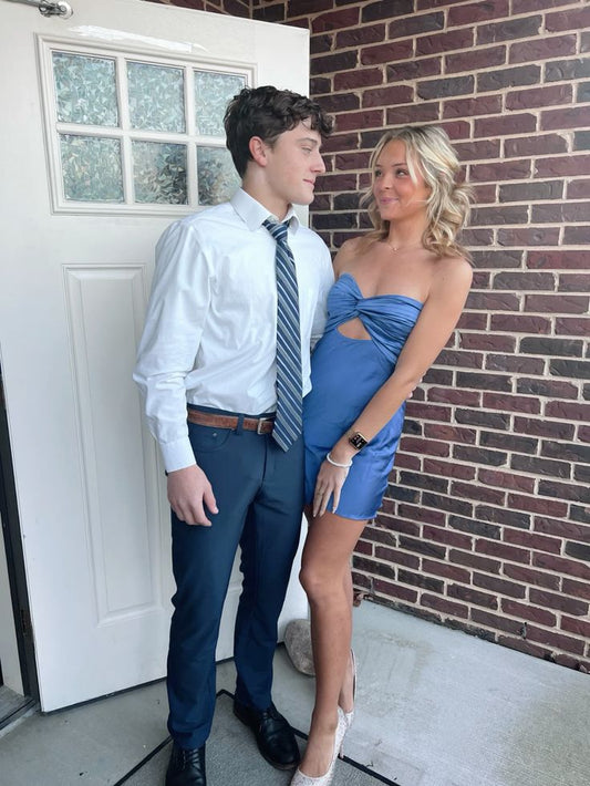 Chic Mermaid Sweetheart Satin Short Homecoming Dress 20th Birthday Outfits C5814