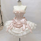 Sweet 16th Pink Sweetheart Satin Layer Short Homecoming Dress Birthday Outfits C5818