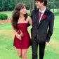 Style Simple A Line Strapless Burgundy Satin Short Homecoming Dress 19th Birthday Outfits C5819