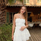Style Classy A Line Strapless Chiffon Short Homecoming Dress 21th Birthday Outfits C5838