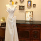 Style Classy Mermaid Strapless Satin Applique Long Prom Dress,Wedding Dress,Formal Dress C5841