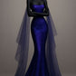 Special Shiny Mermaid Strapless Satin Sequin Long Prom Dress,Formal Dress C5844