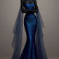 Glitter Mermaid Strapless Satin Sequin Long Prom Dress,Formal Dress C5846