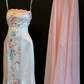 Modest Mermaid Spaghetti Straps Satin Embroidery Long Prom Dress,Formal Dress C5859