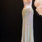 Luxurious Mermaid Spaghetti Straps Satin Sequin Beads Long Prom Dress,Formal Dress C5860