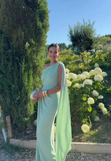 Elegant Mermaid One Shoulder Satin Pleated Long Prom Dress,Formal Dress C5862