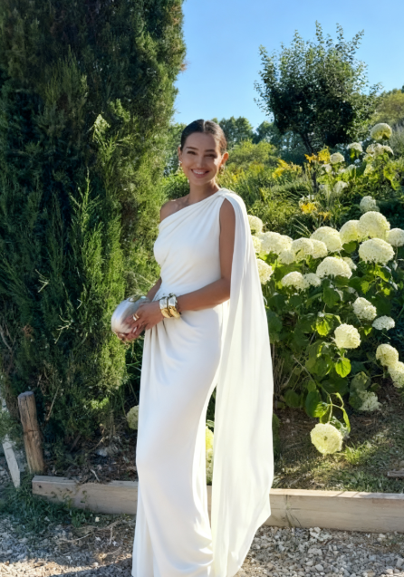 Elegant Mermaid One Shoulder Satin Pleated Long Prom Dress,Formal Dress C5862