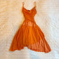 Vintage A Line Spaghetti Straps Orange Chiffon Short Homecoming Dress 18th Birthday Outfits C5868
