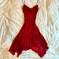 Burgundy A Line Spaghetti Straps Chiffon Sequin Short Homecoming Dress 21th Birthday Outfits C5871