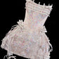 Sweet 16th Pink A Line Strapless Satin Sequin Short Homecoming Dress Birthday Outfits C5874