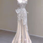 Gorgeous Mermaid Strapless Satin Tulle Long Prom Dress,Formal Dress C5893