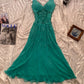 Pretty A Line Spaghetti Straps Chiffon Sequin Long Prom Dress,Formal Dress C5902