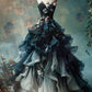 Gradient Ball Gown Strapless Chiffon With Flowers Long Prom Dress,Formal Dress C5908