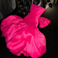 Hot Pink Ball Gown Spaghetti Straps Satin Back With Bow Short Homecoming Dress 18th Birthday Outfits C5912