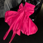 Hot Pink Ball Gown Spaghetti Straps Satin Back With Bow Short Homecoming Dress 18th Birthday Outfits C5912