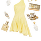 Pastel Yellow A Line Halter Satin Short Homecoming Dress 18th Birthday Outfits C5921