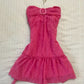 Simple Hot Pink A Line Strapless Satin Short Homecoming Dress 20th Birthday Outfits C5930