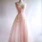 Lovely A Line One Shoulder Tulle Sequin Long Prom Dress,Formal Dress C5936