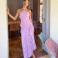 Unique Lilac A Line Halter Pleated Satin Long Prom Dress,Formal Dress C5939