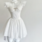 Princess White A Line Satin Lace Short Homecoming Dress 19th Birthday Outfits C5965