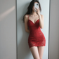 Sexy Mermaid Spaghetti Straps Burgundy Lace Short Homecoming Dress 21th Birthday Outfits C5967